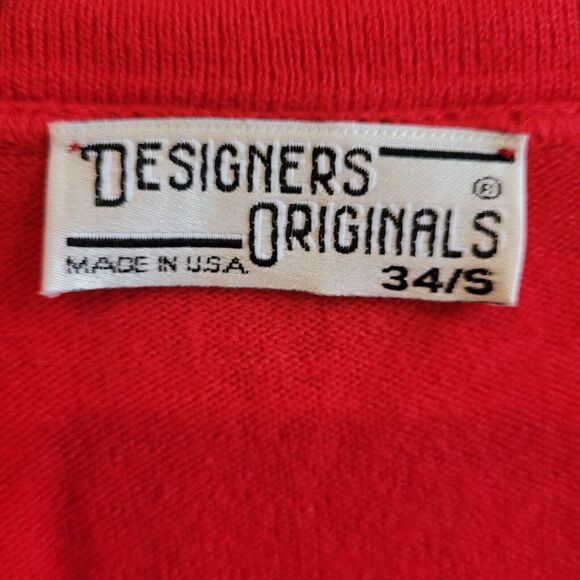 Designers Originals Cardigan Sz S Red Button Sweater Vintage USA READ - Picture 9 of 15